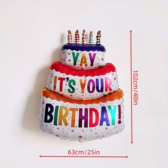 2PK🔥 New Cute Big Colorful 40" White Cakes It's Your Birthday Party - Picture 4 of 5